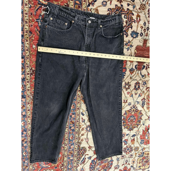 Vintage Levis 550 Black Faded Relaxed Fit Denim Jeans Size 38x30 - Picture 3 of 11